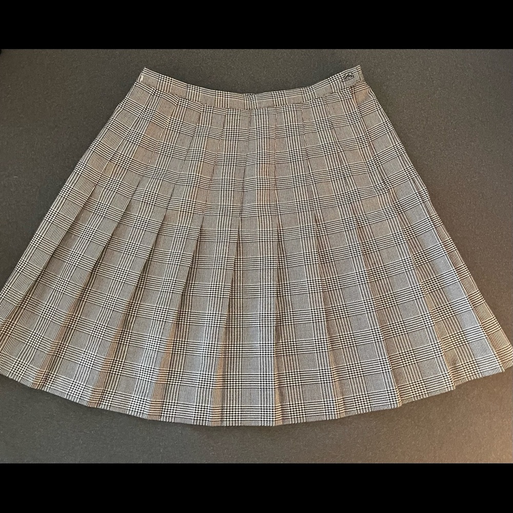 Pleated Plaid Skirt